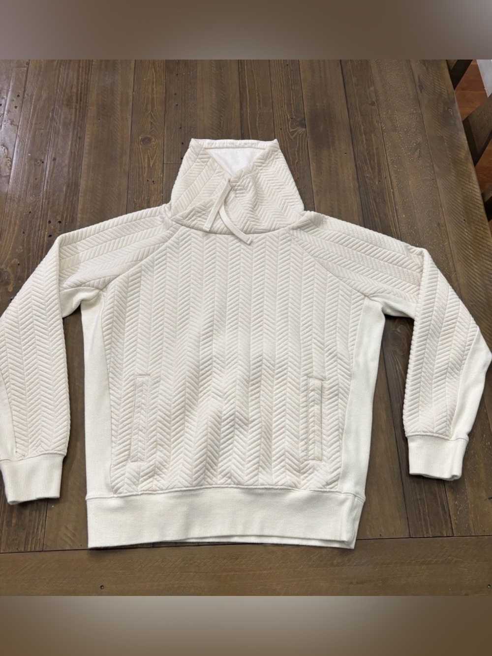 Prana Mattea Chevron Quilted Funnel Neck Pullover Sweatshirt